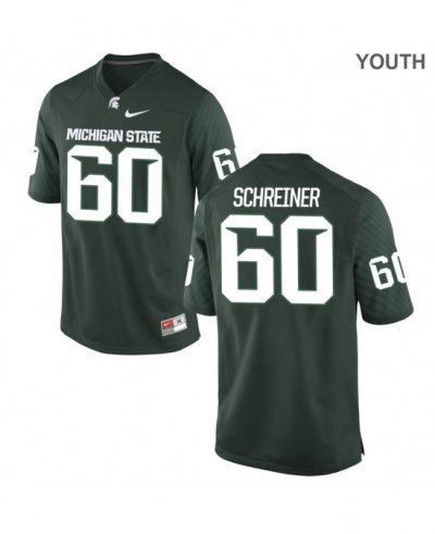 Youth Casey Schreiner Michigan State Spartans #60 Nike NCAA Green Authentic College Stitched Football Jersey XV50D31QD